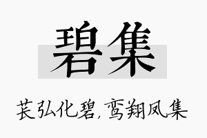 碧集名字的寓意及含义