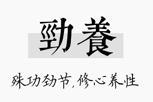 劲养名字的寓意及含义