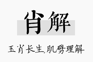 肖解名字的寓意及含义