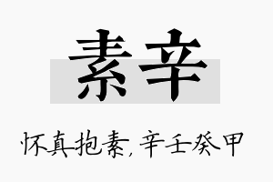 素辛名字的寓意及含义