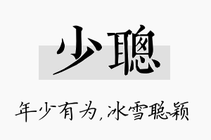 少聪名字的寓意及含义