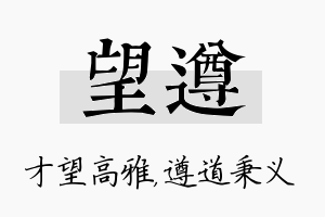 望遵名字的寓意及含义