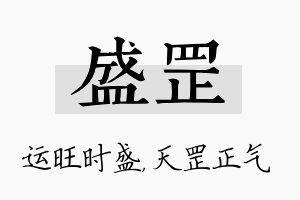 盛罡名字的寓意及含义