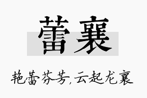 蕾襄名字的寓意及含义