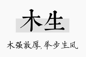 木生名字的寓意及含义