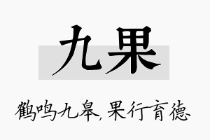 九果名字的寓意及含义