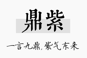 鼎紫名字的寓意及含义