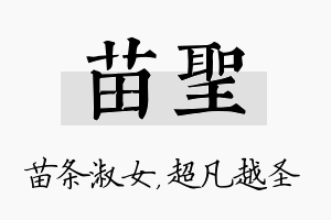 苗圣名字的寓意及含义