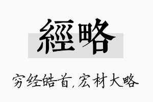 经略名字的寓意及含义