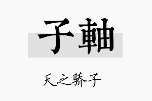 子轴名字的寓意及含义