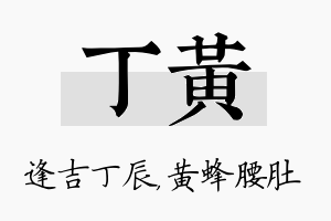 丁黄名字的寓意及含义