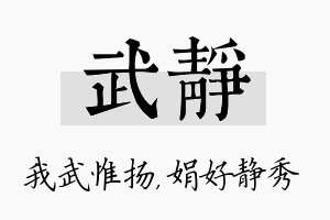 武静名字的寓意及含义