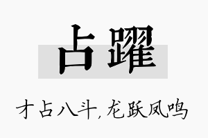 占跃名字的寓意及含义