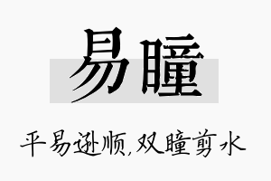 易瞳名字的寓意及含义