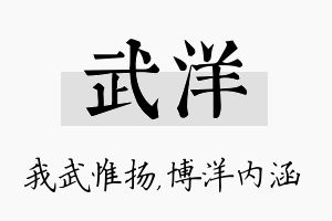 武洋名字的寓意及含义