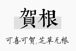 贺根名字的寓意及含义