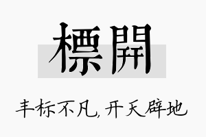 标开名字的寓意及含义