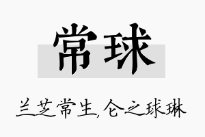 常球名字的寓意及含义