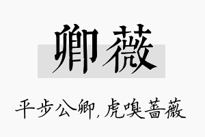 卿薇名字的寓意及含义