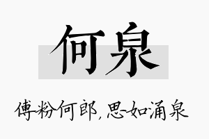 何泉名字的寓意及含义