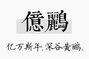 亿鹂名字的寓意及含义