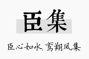 臣集名字的寓意及含义