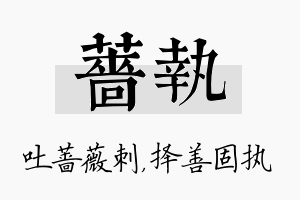 蔷执名字的寓意及含义