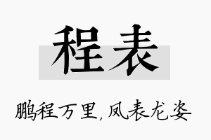 程表名字的寓意及含义