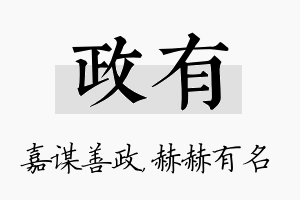 政有名字的寓意及含义