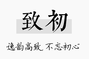 致初名字的寓意及含义