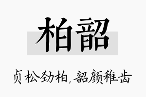 柏韶名字的寓意及含义