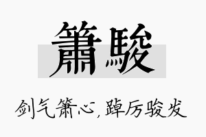 箫骏名字的寓意及含义