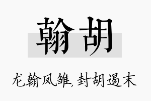 翰胡名字的寓意及含义