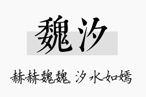 魏汐名字的寓意及含义