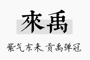 来禹名字的寓意及含义