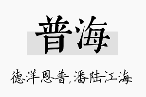 普海名字的寓意及含义