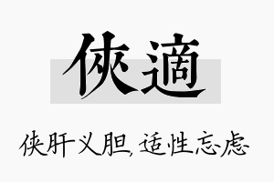 侠适名字的寓意及含义