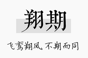 翔期名字的寓意及含义