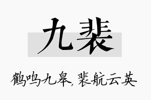 九裴名字的寓意及含义