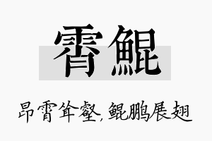 霄鲲名字的寓意及含义