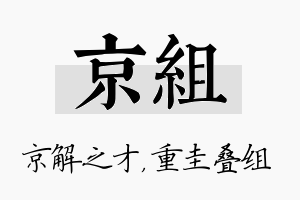 京组名字的寓意及含义