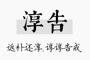 淳告名字的寓意及含义