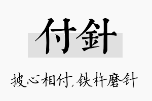 付针名字的寓意及含义