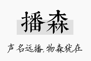 播森名字的寓意及含义