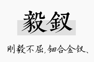 毅钗名字的寓意及含义