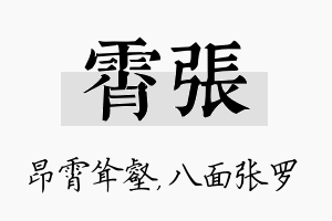 霄张名字的寓意及含义