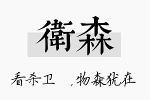 卫森名字的寓意及含义