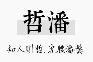 哲潘名字的寓意及含义