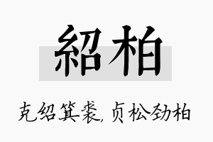 绍柏名字的寓意及含义