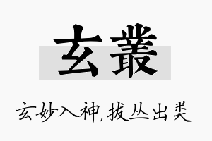 玄丛名字的寓意及含义